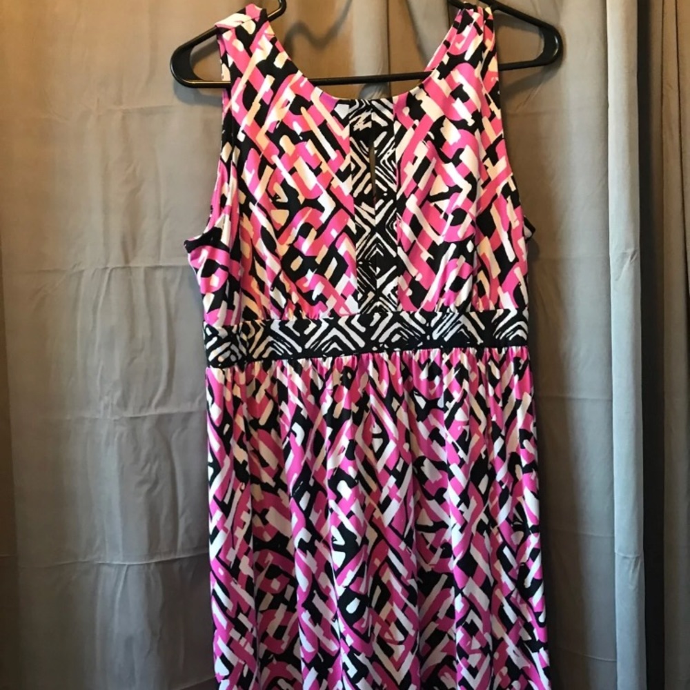Pink black & white dress